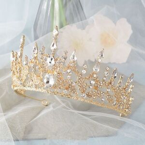 Crystal Tiara Crown Women Wedding Party Elegant Bridal Queen Hair Accessories